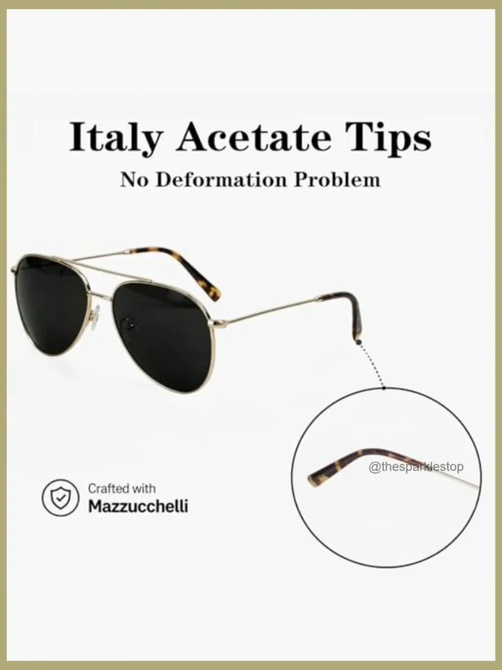 Polarized Aviator Sunglasses with Glass Lens UV Protection